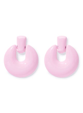 Glossy Round Dangle Earrings