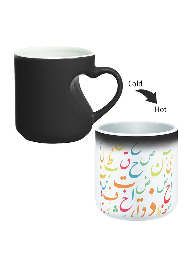 Decalac Ceramic Magic Coffee Mug With Handle Black