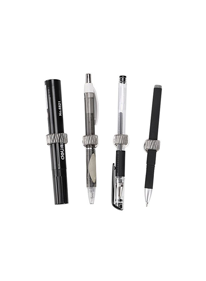 BTSKY Set Of 4 Steel Magnetic Pen Holder Silver - Image 3