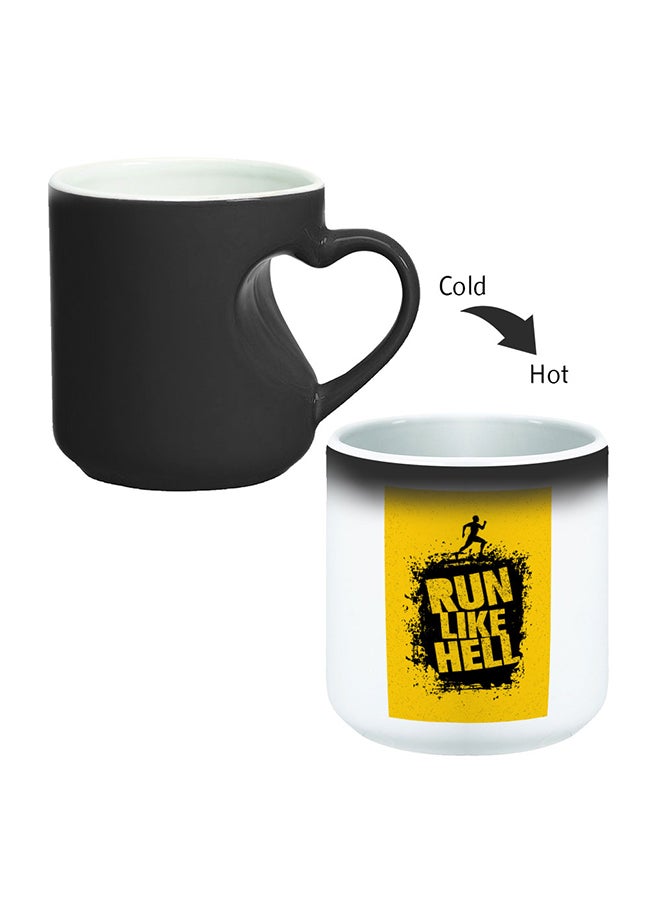 Decalac Ceramic Magic Coffee Mug With Handle Black