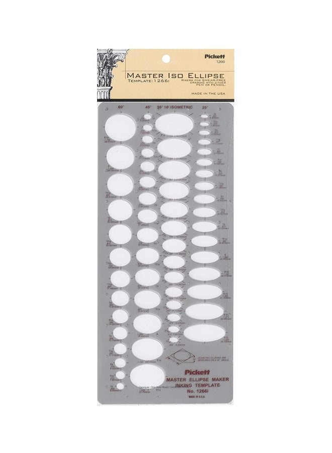 Isometric Ellipse Template Grey