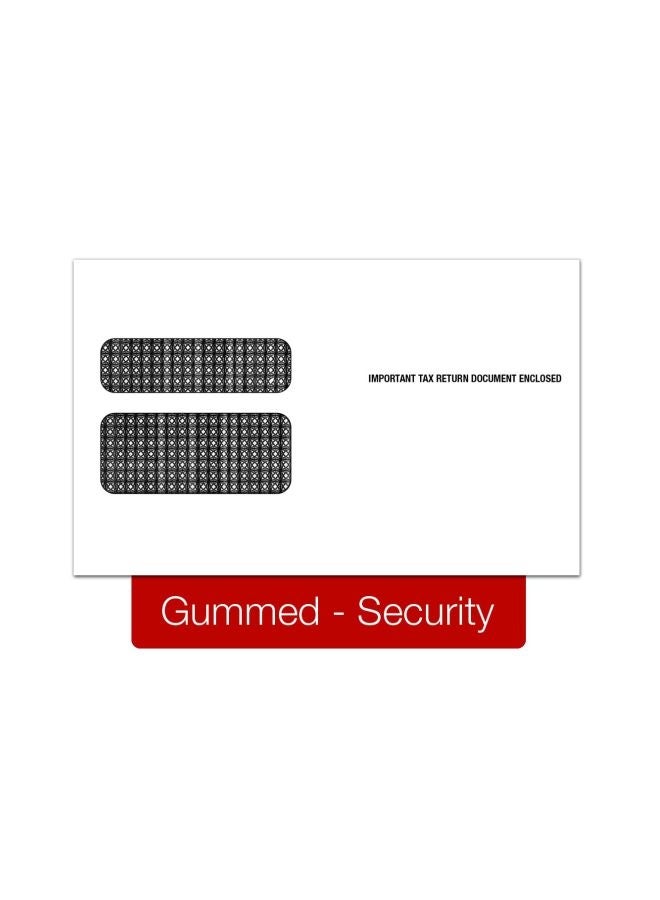 TOPS 50-Piece Double Window Gummed Envelopes White/Black  - Image 2