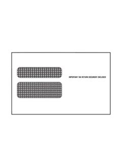 TOPS 50-Piece Double Window Gummed Envelopes White/Black  - Image 1