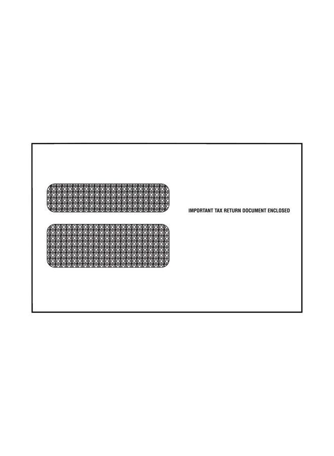 TOPS 50-Piece Double Window Gummed Envelopes White/Black  - Image 1