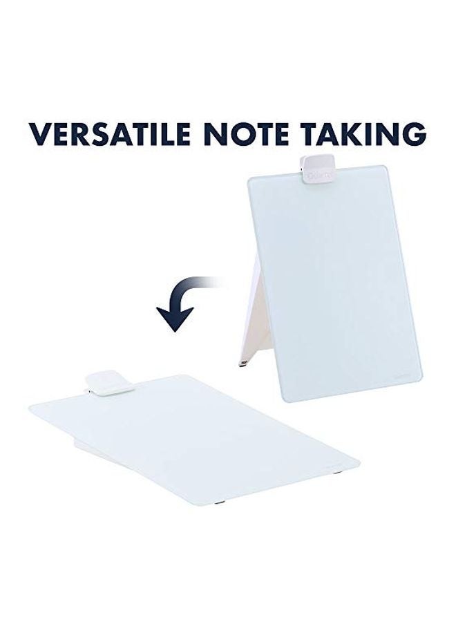 كورتيت سبورة بيضاء مكتبية بحامل بتصميم زجاجي مع قلم ماركر أبيض - Image 2