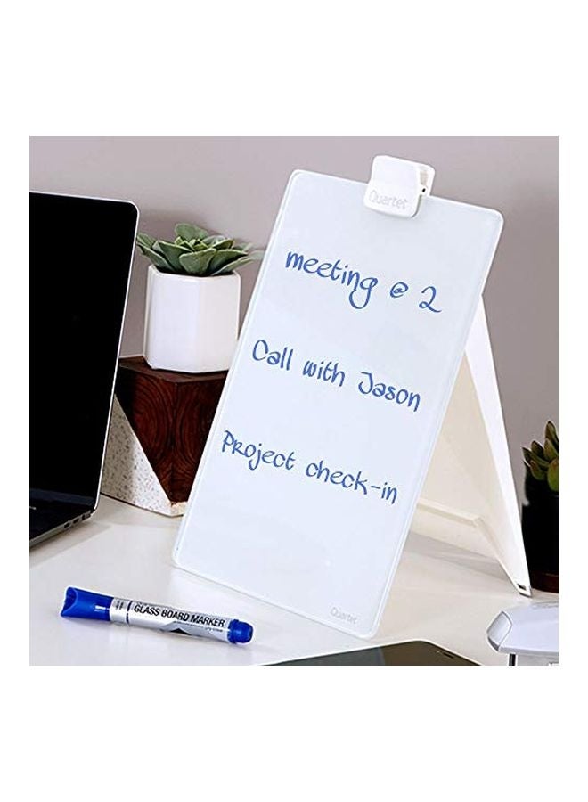 Easel Style Glass Desktop Whiteboard With A Marker White - v1552574873/N21983866A_3