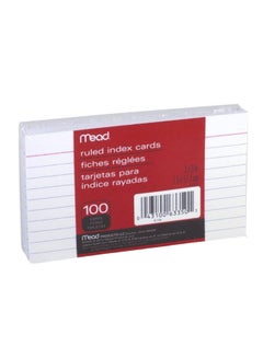 Mead 100-Piece Ruled Index Card Set Red/White/Black  - Image 1