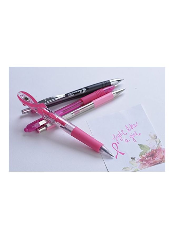 Zebra Pen - Stainless Steel Retractable Ballpoint Pen Pink/Silver - Image 1
