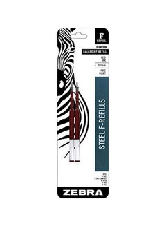 Zebra Pen 2-Piece Ballpoint Stainless Steel Pen Refill Red/White/Silver  - Image 1