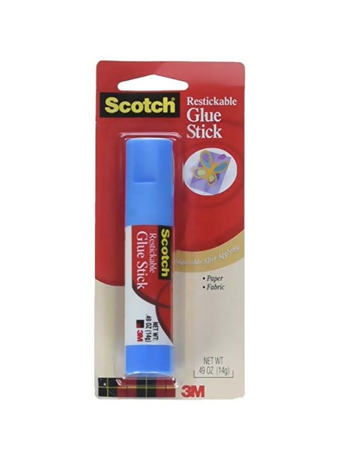 Restickable Glue Stick White/Red/Blue
