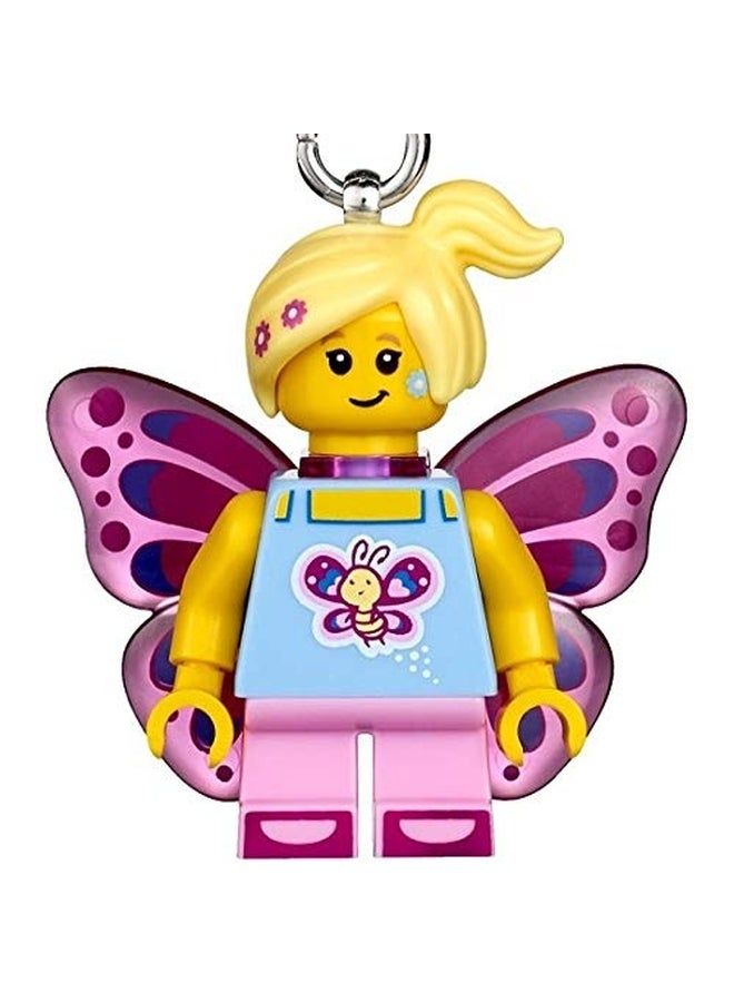 ليغو سلسة مفاتيح بتصميم على شكل فتاة بأجنحة فراشة أزرق/وردي/أصفر - Image 2