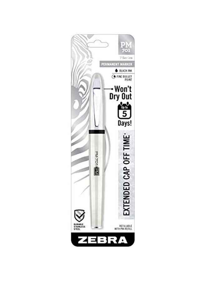 Zebra Pen - Stainless Steel Permanent Marker Silver/Back - Image 1