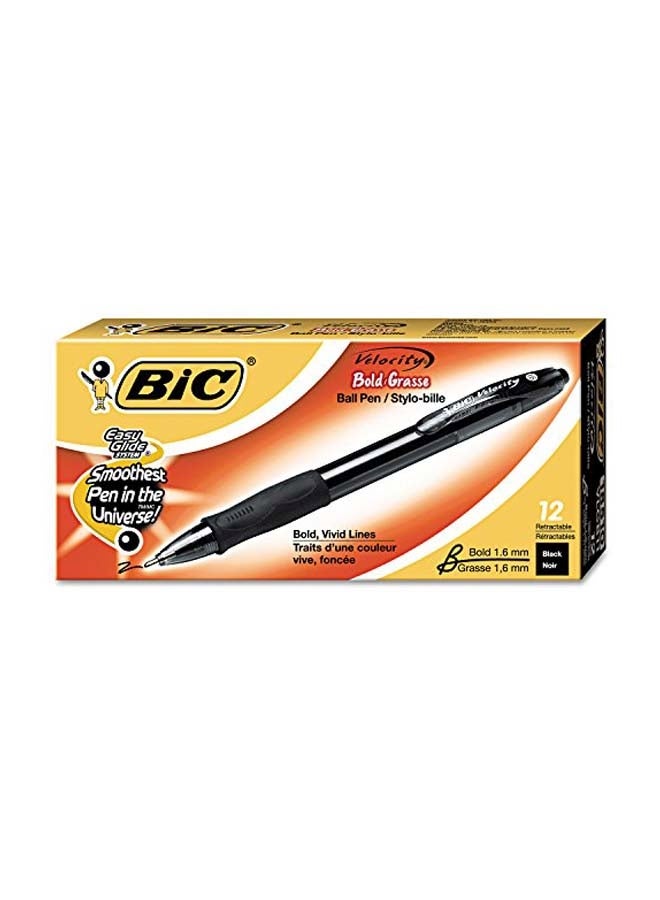 Bic 12-Piece Velocity Ballpoint Pen Black