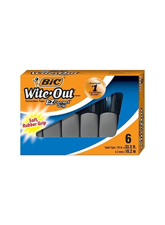Bic 6-Piece Wite-Out EZ Correct Grip Correction Tape Black/Grey  - Image 2