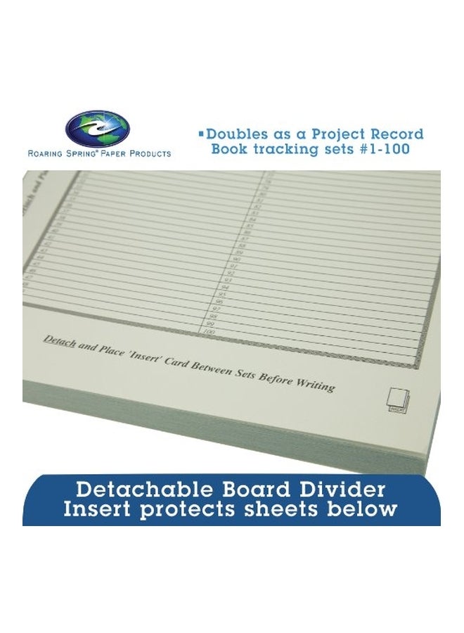 رورينج سبرينج دفتر ملاحظات مختبر مصنوع من ورق غير كربوني مكون من 100 ورقة مزدوجة رمادي - Image 4