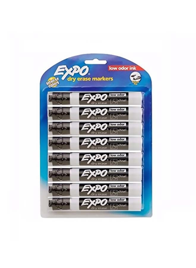 إكسبو 8-Piece Low-Odor Dry Erase Markers Black/White 