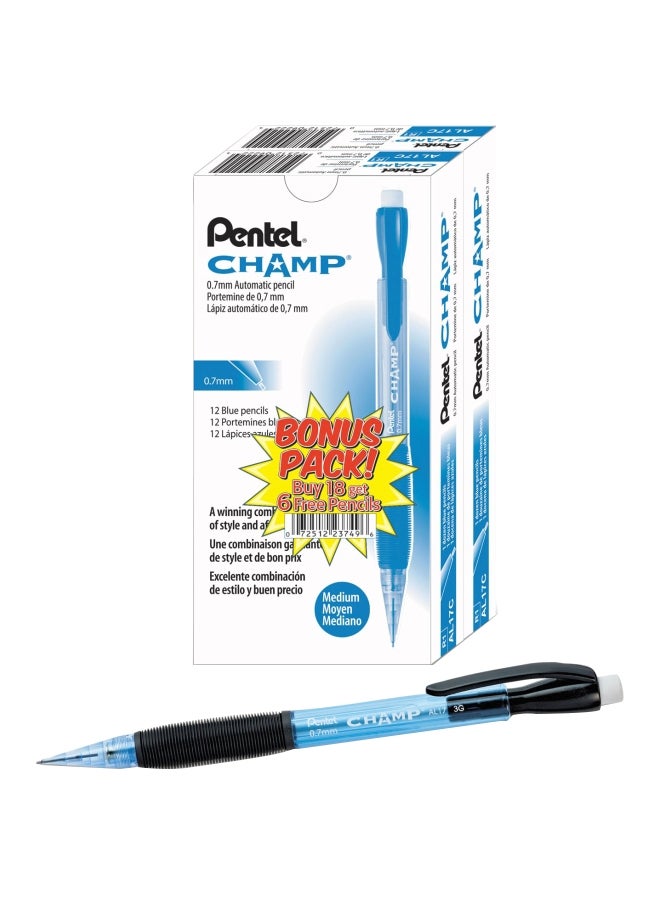 24-Piece Champ Mechanical Pencils Blue/Black
