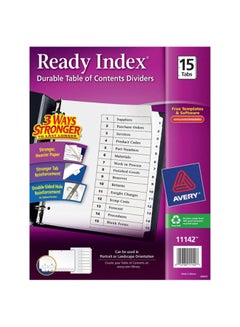 AVERY 15-Tab Ready Index For Contents Dividers White 