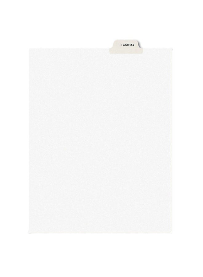 AVERY 25-Piece Exhibit L Letter Preprinted Legal Bottom Tab Dividers White