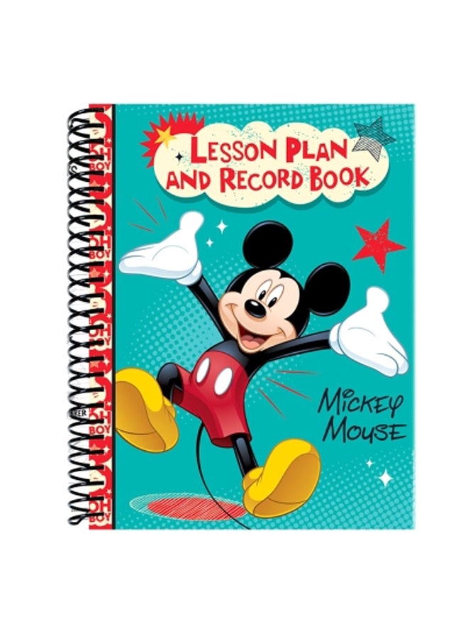 إيوريكا دفتر تسجيل الملاحظات وخطة الدرس بطبعة رسمة ميكي ماوس أخضر/أحمر/أسود