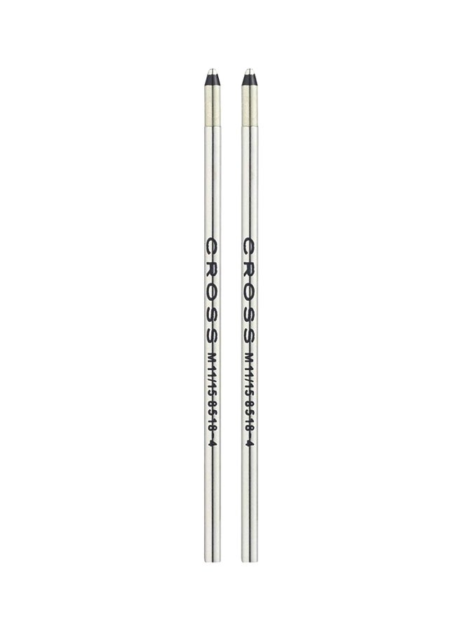 كروس زوج أقلام حبر جاف كروية الرأس قابلة لإعادة الملء أسود/ فضي