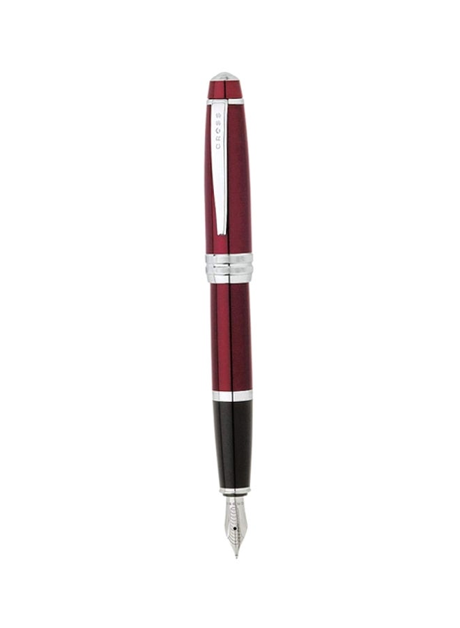 Cross Bailey Fountain Pen With 6 Ink Cartridges Red/Silver - Image 1