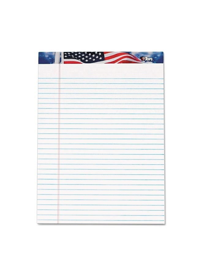TOPS Pack Of 12 American Pride Writing Pad White/Blue/Red