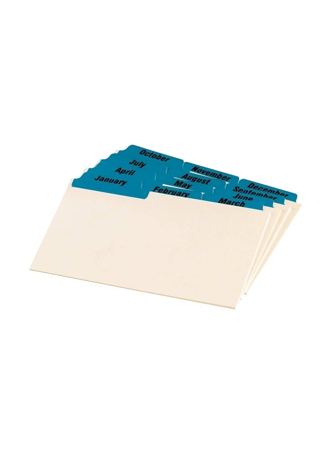 أوكسفورد دليل لفهرسة البطاقات من January إلى December مع شارة مغلفة من 12 قطعة