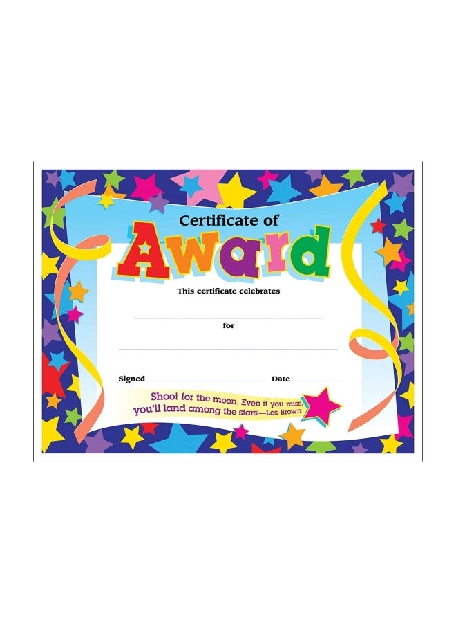 تريند إنتربرايزس إنك مجموعة شهادات جوائز مكونة من 30 قطعة وردي/أزرق/أصفر - Image 1