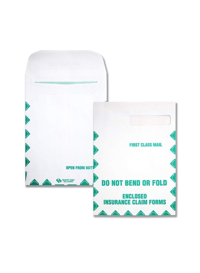 كوالتي بارك 100 قطعة من أظرف البريد من الفئة الأولى بفتحة لإظهار اسم الراسل أبيض