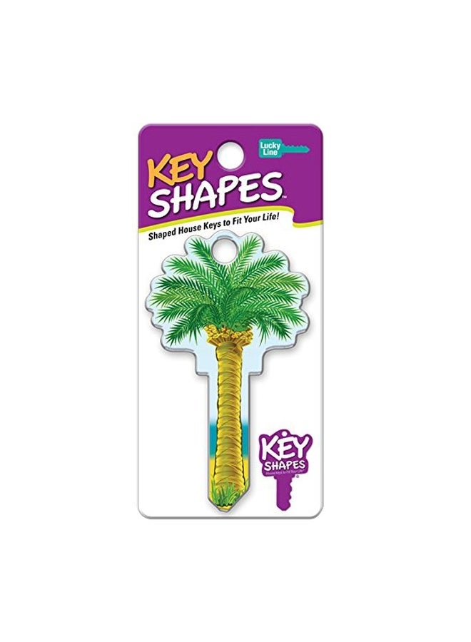 لاكي لاين مفتاح للمنزل بطباعة شجرة نخيل أخضر/أصفر - Image 1