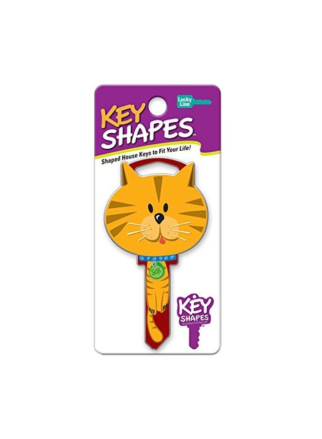 Lucky Line Printed Blank House Key Yellow/Brown/Red - Image 1