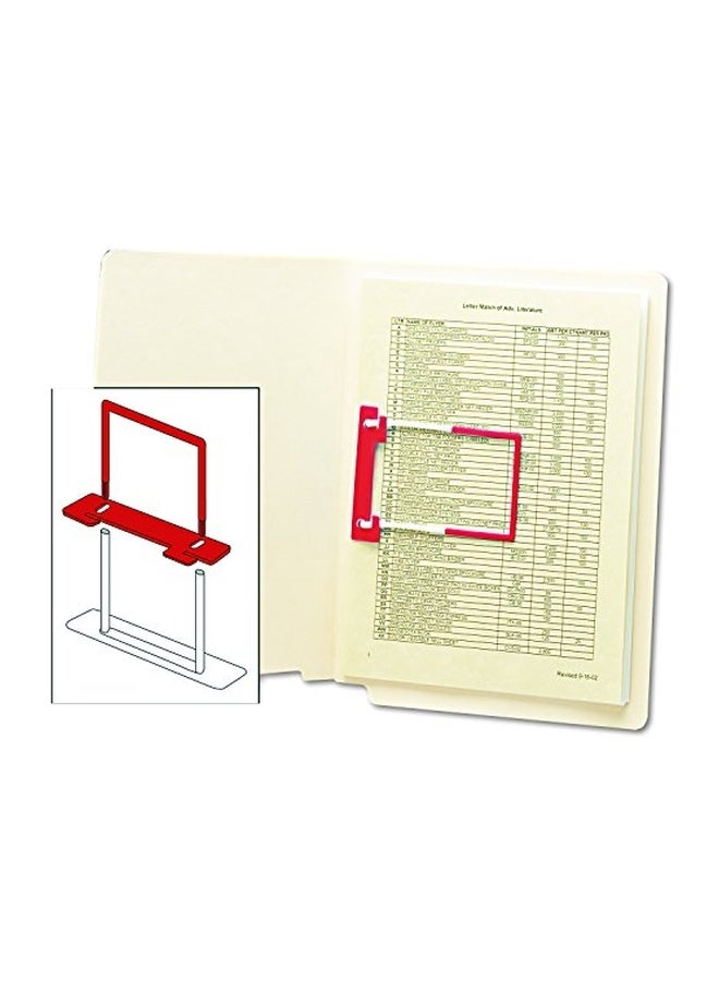 Smead 100-Piece U-Clip Bonded File Fasteners Red/White - Image 2