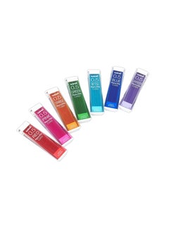 Uni 7-Tube Mechanical Pencil Lead Set Pink/Green/Blue 