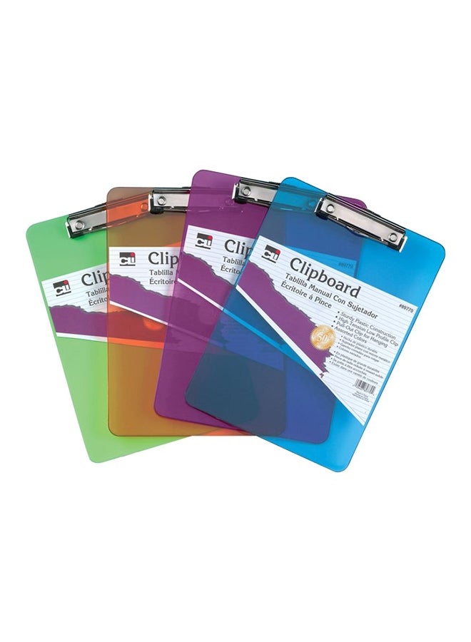 Charles Leonard 12-Pack Clipboard Set Blue/Orange/Green