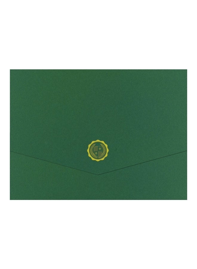 5-Piece Hunter Emblem Tri-Fold Certificate Covers Emerald Green