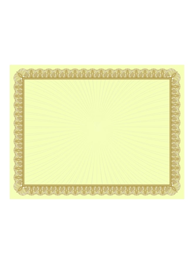 100-Piece Metallic Gold Value Certificate Cover Metallic Gold