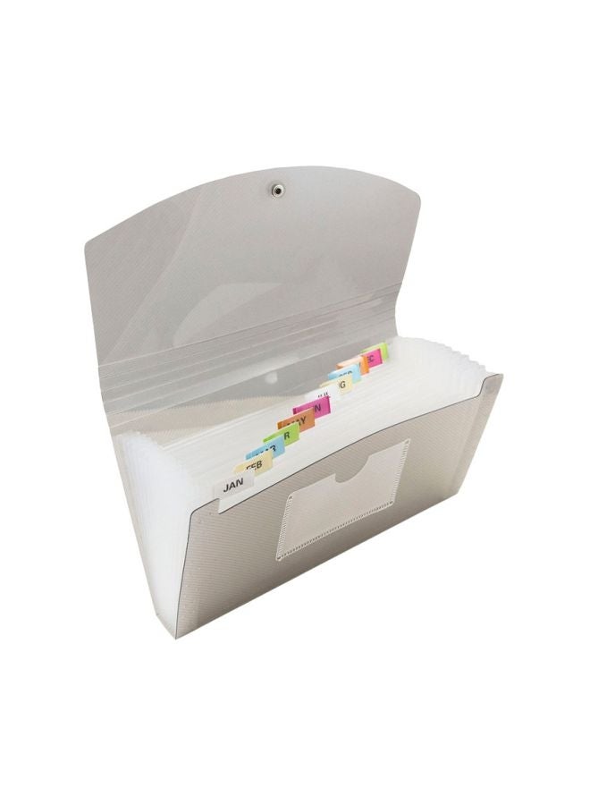 JAM Paper 13 Pocket Expanding File Black/White 