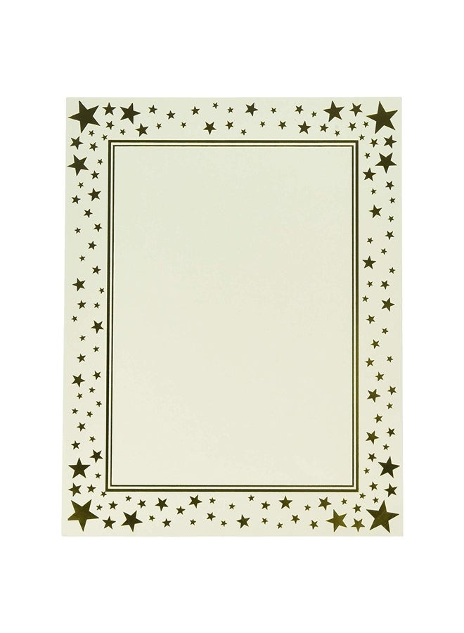 Gartner Studios 15-Piece Stars Foil Certificate Paper Set White/Gold - Image 1