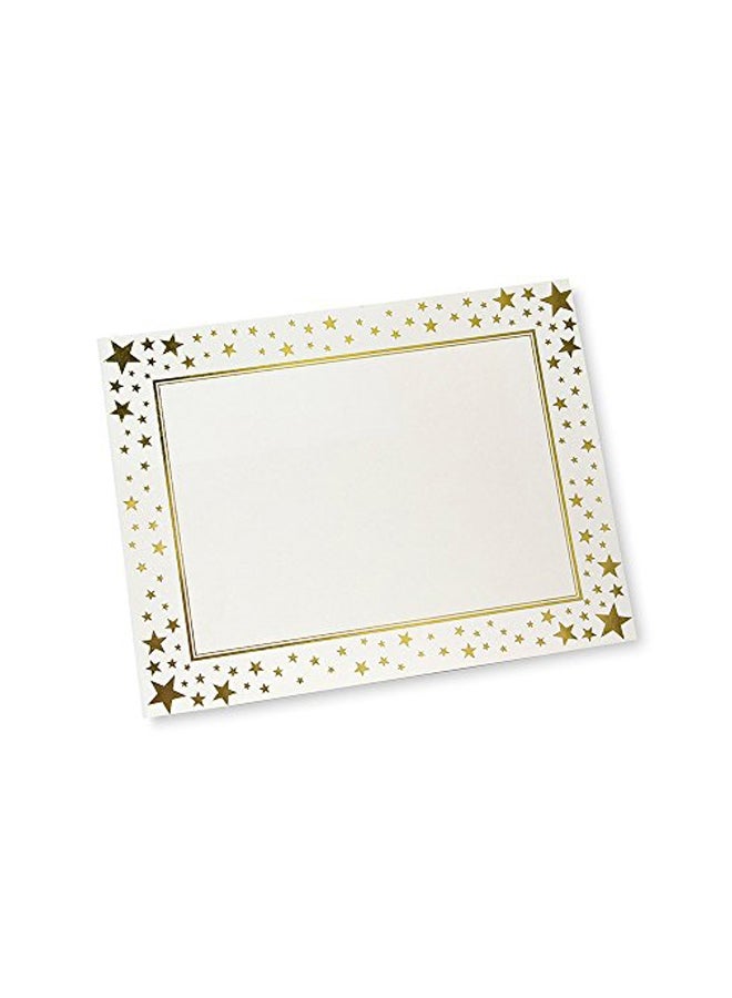 Gartner Studios 15-Piece Stars Foil Certificate Paper Set White/Gold - Image 2