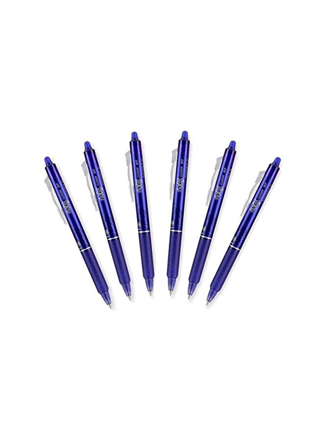 بايلوت مجموعة أقلام حبر جل ضغاطة وقابلة للمسح كم فريكسيون مكونة من 6 قطع أزرق