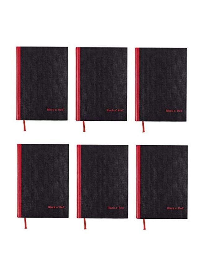 Black n' Red 6-Piece Casebound Hardcover Notebook Black/Red