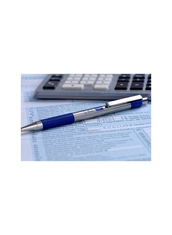 Zebra Pen 2-Piece Retractable Ballpoint Pen Silver/Blue  - Image 4