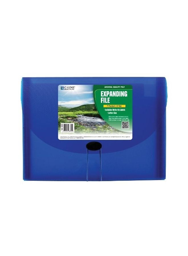 C-Line - 7-Pocket Expanding File Blue - Image 1