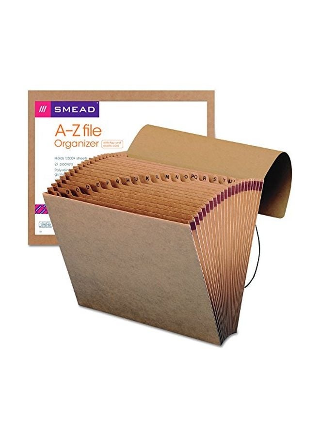 Smead 21-Pocket Expanding File Brown - Image 4