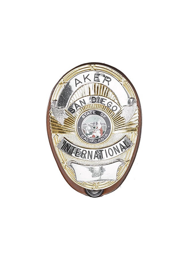 Aker Leather Leather Clip-On Shield Badge Holder Brown/Black - Image 1