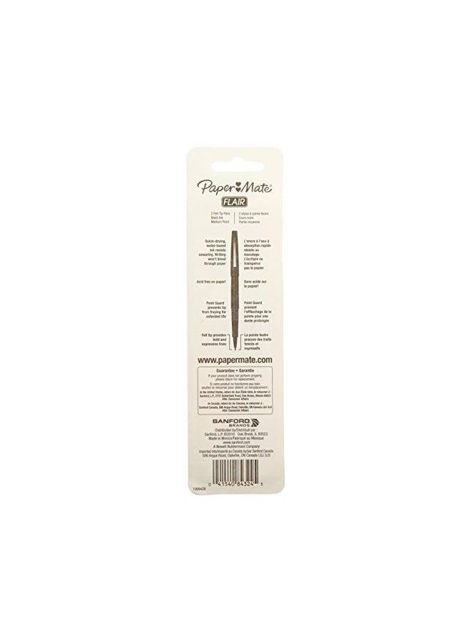 Paper Mate - 12-Piece Flair Felt Tip Pens Black - Image 1
