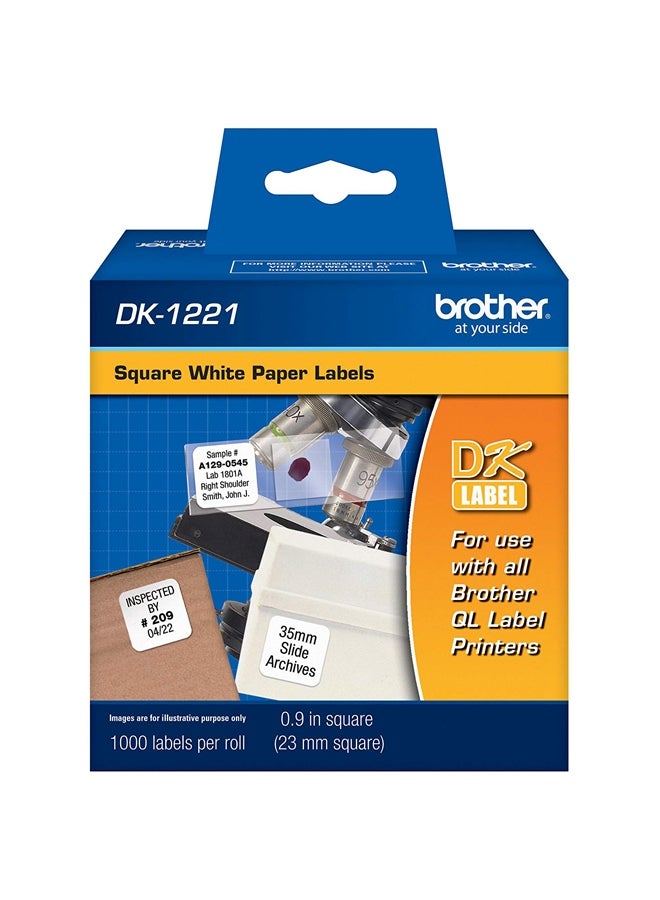brother 1000-Piece Square Paper Label Set White - Image 1