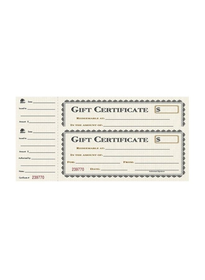 ADAMS Pack Of 2 Gift Certificate Book Set White 
