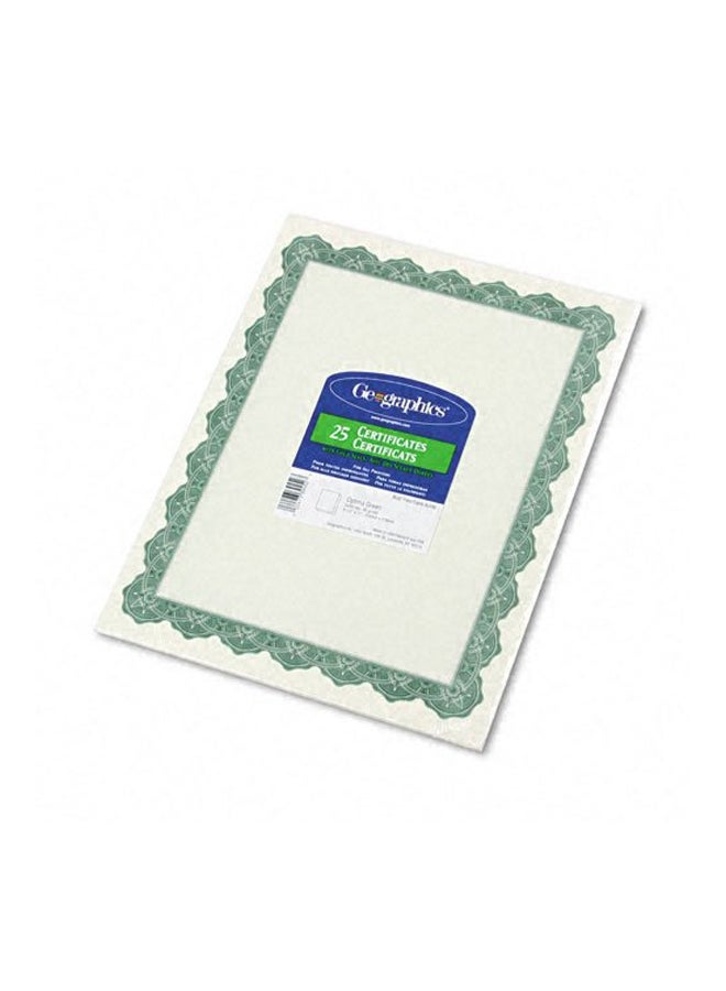 50-Piece Parchment Paper Certificate Set White/Green - v1552581258/N21985754A_1